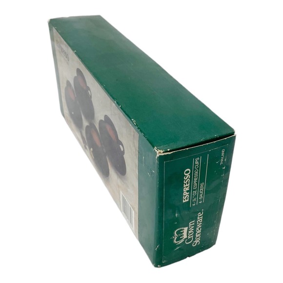 Espresso Cups & Saucers set of 4 Black - Picture 7 of 9